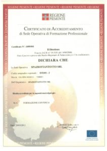  accreditamenti: attestato Regione Piemonte